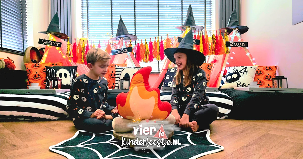 Halloween Tipi Tent Slaapfeestje thema slaapfeestje voor jongens