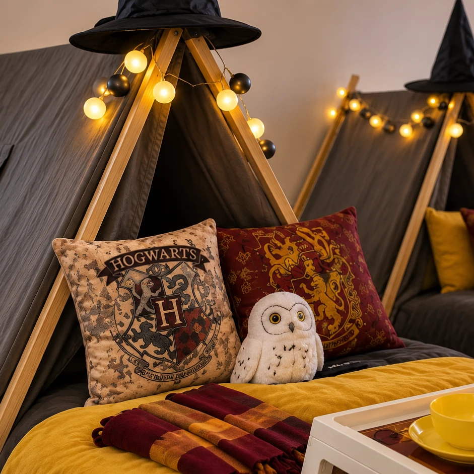 Harry Potter tipi tent slaapfeestje met sfeervolle tentjes Reserveer heel voordelig jouw Harry Potter slaapfeestje