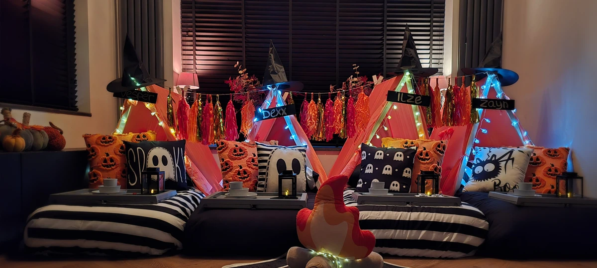 Slaapfeestje met halloween thema