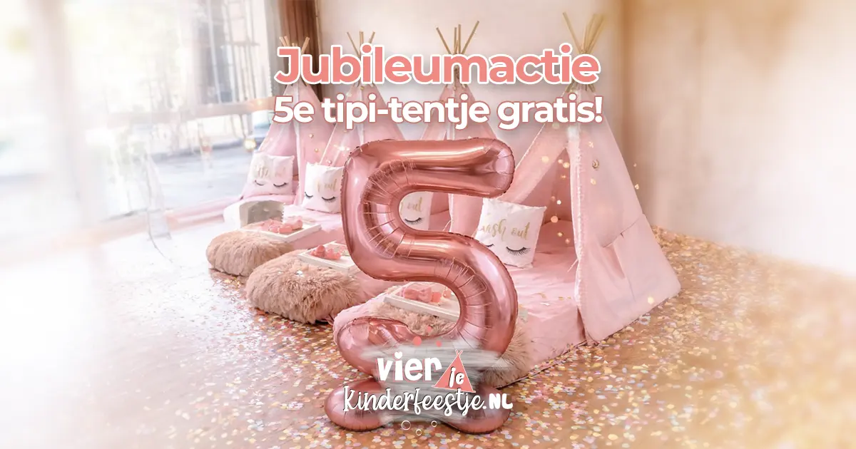 Tipi tent feestje jubileum Vierjekinderfeestje