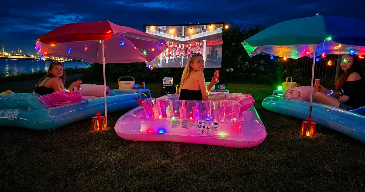 Outdoor Bioscoop feestje / slaapfeestje