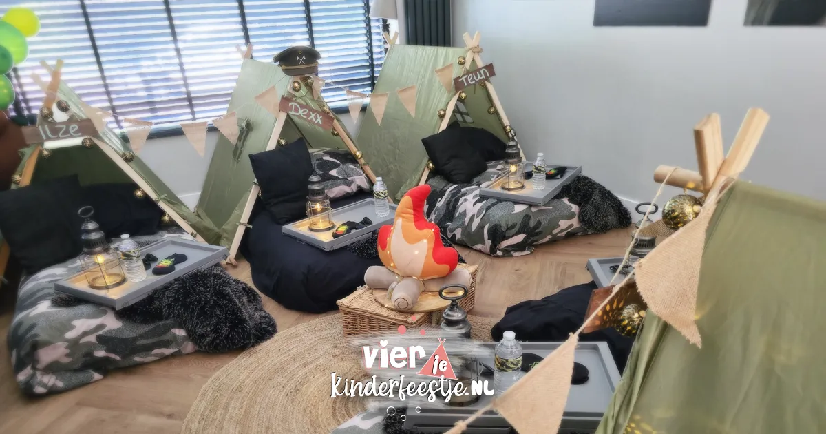 slaapfeestje met stoer outland thema